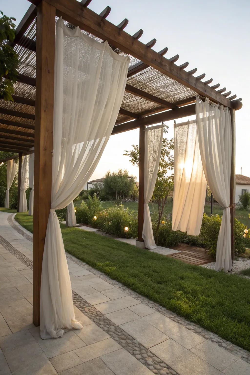 Patio curtains add elegance and adjustable shade to your space.