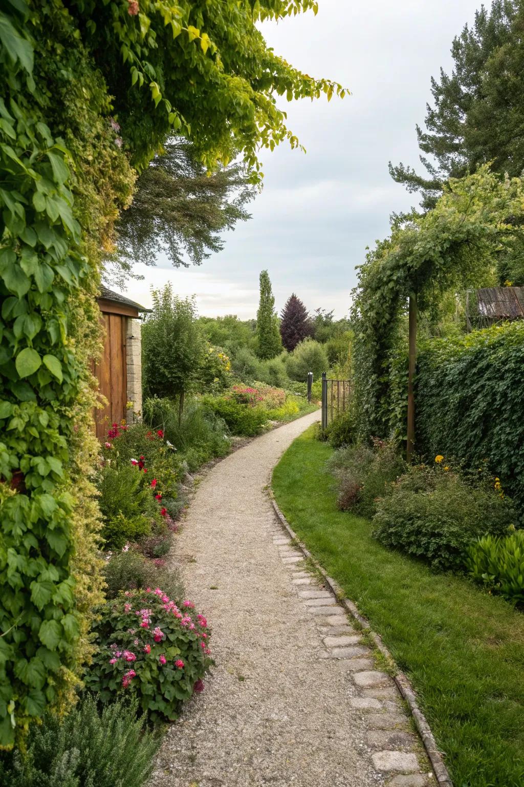 Gravel pathways provide a structured and accessible route through your garden.