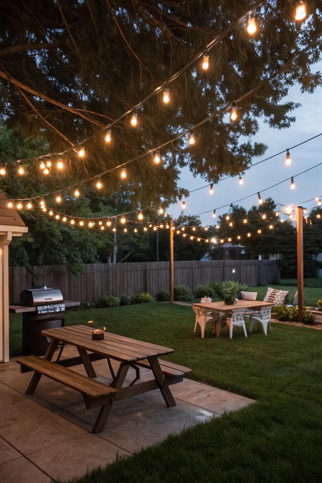 String lights add a warm, magical touch to your BBQ evenings.