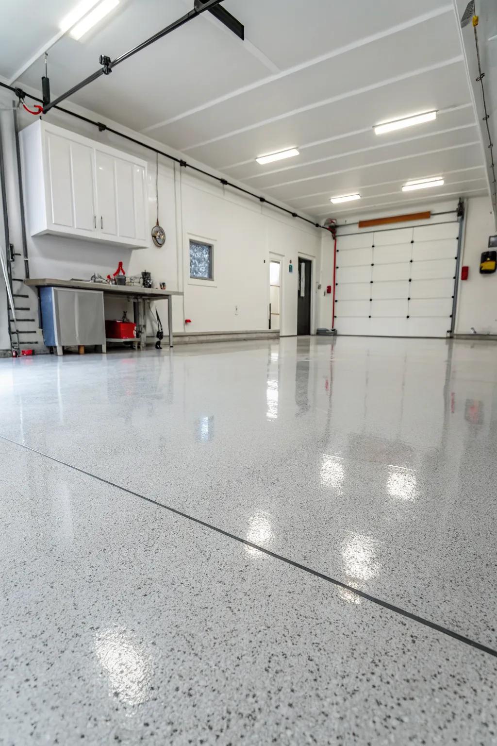 Durable flooring options enhance the aesthetics and functionality of your garage.