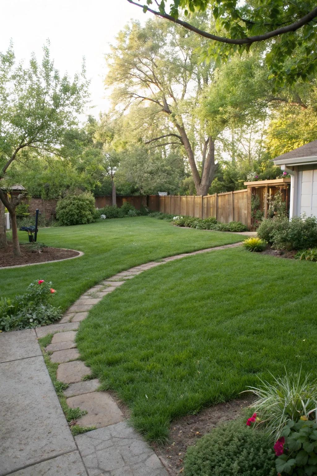 A lush, green lawn enhances the overall aesthetic of your outdoor space.