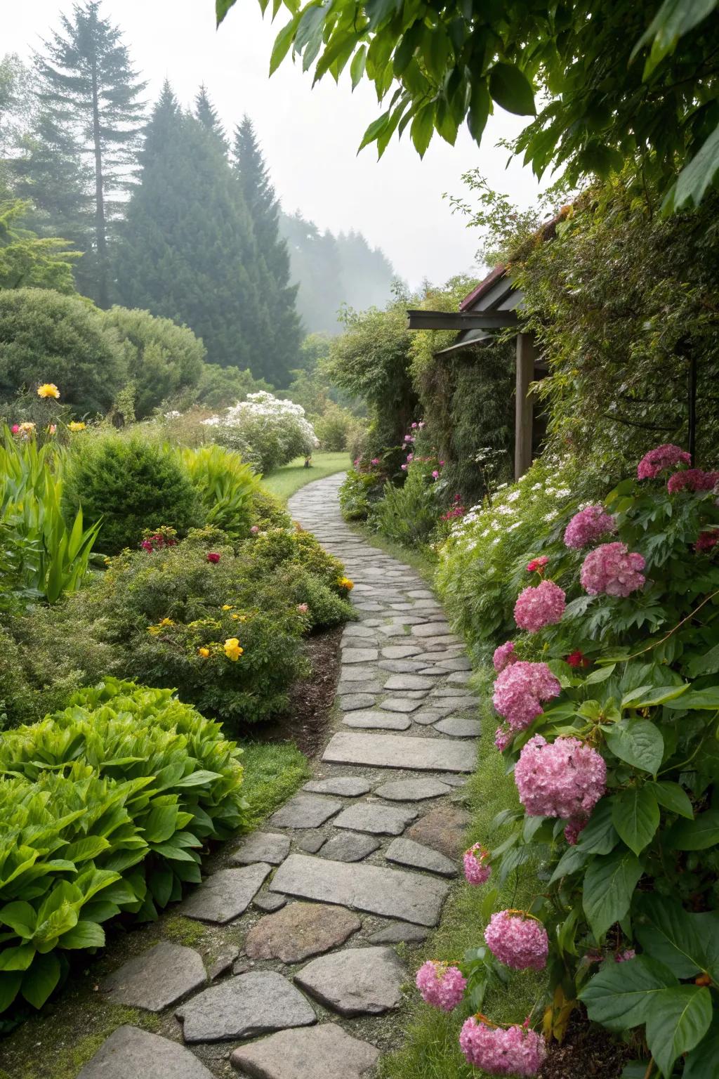 Natural elements like stones and plants add beauty to outdoor spaces.