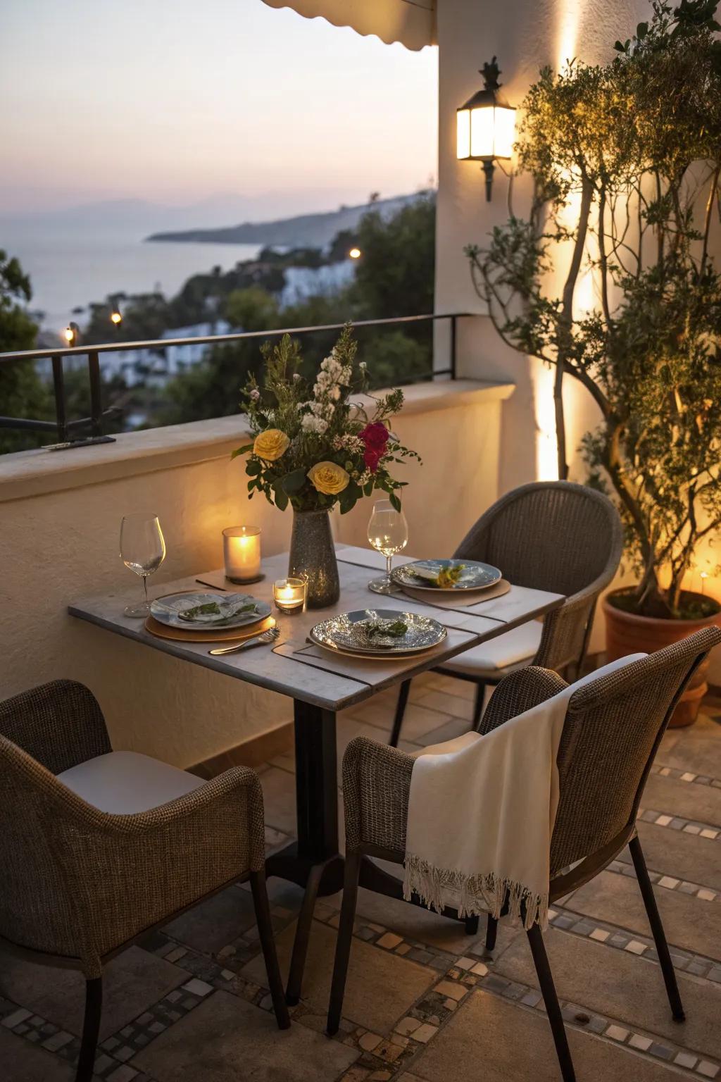 Enjoy meals outdoors with a simple dining setup.