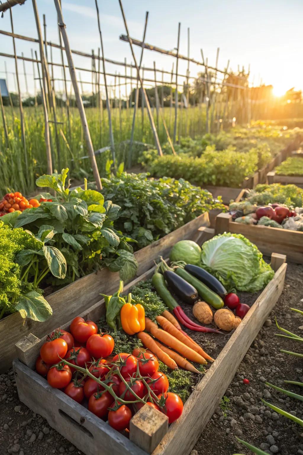A vibrant variety of vegetables adds diversity and beauty to your garden.
