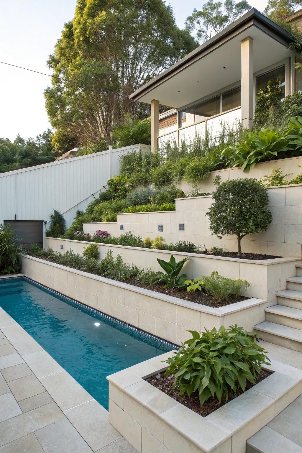 Retaining walls can be both functional and decorative.