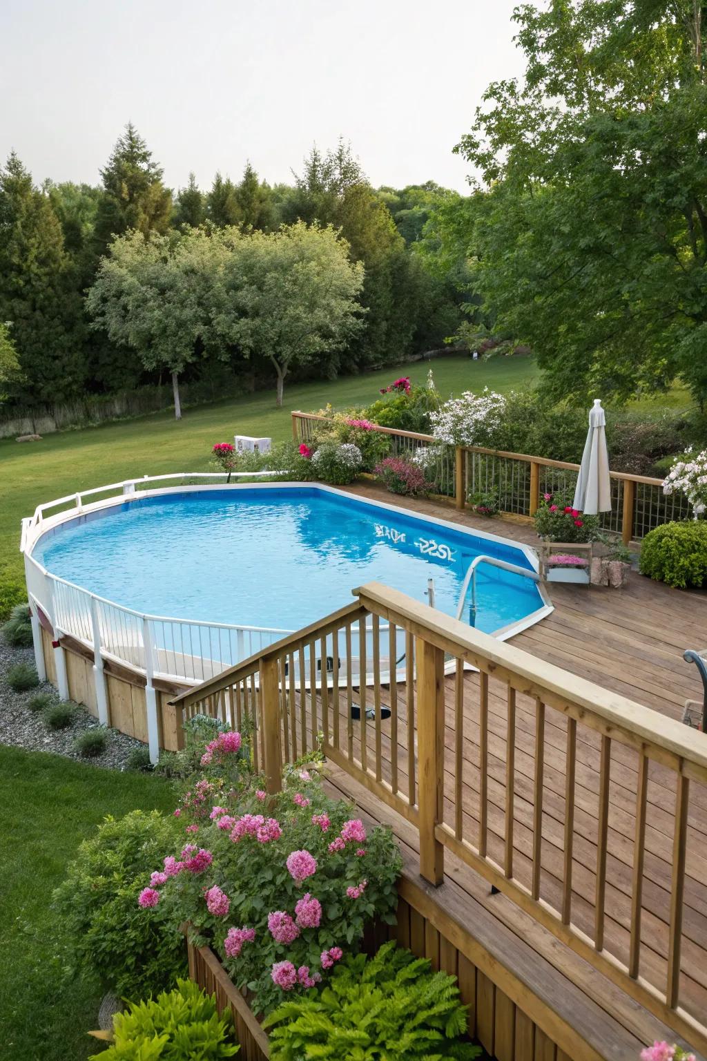 Safety railings are essential for a secure pool deck.