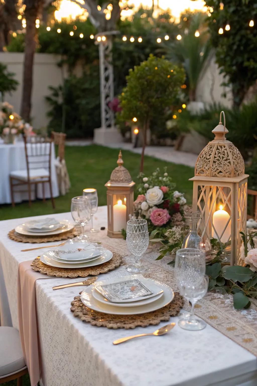 Thoughtful table settings add charm and personality to the party.