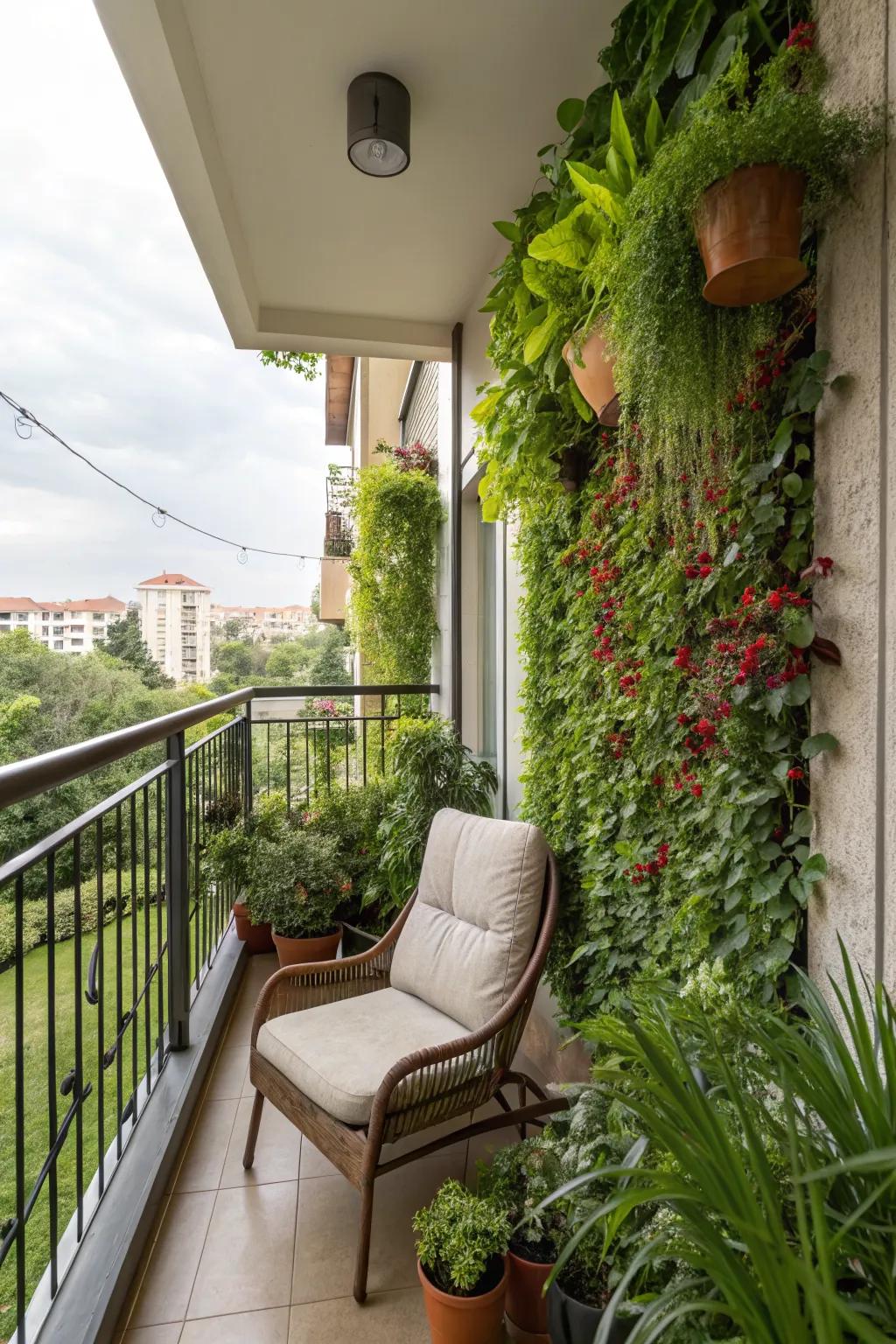 Vertical gardens offer a beautiful and practical privacy solution.
