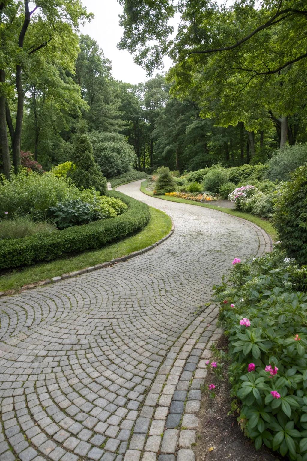 Cobblestone driveways offer a timeless and classic appeal.