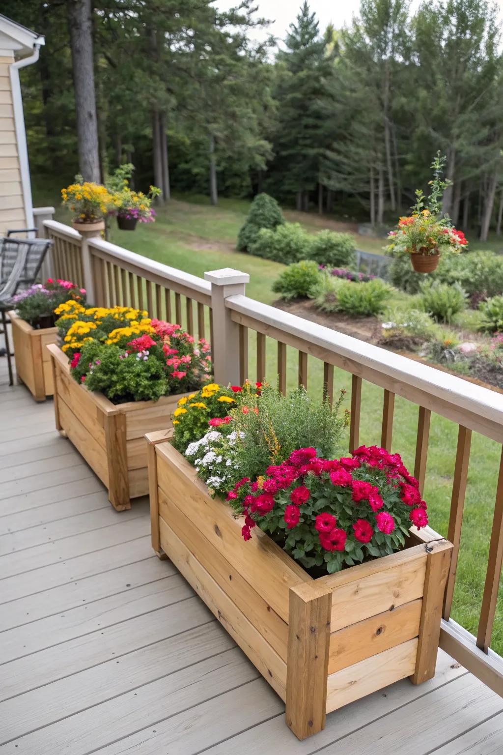 DIY planter boxes add charm and greenery without the extra cost.