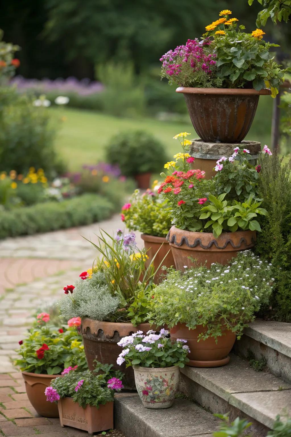Containers offer flexibility and style.