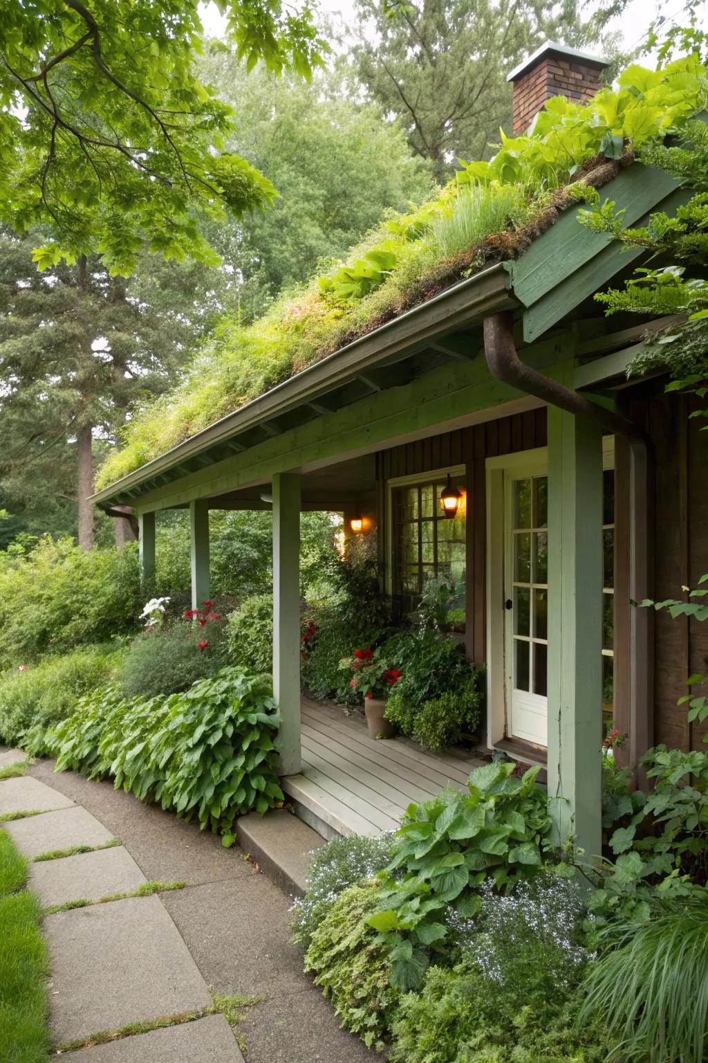 Green overhang providing environmental beauty.