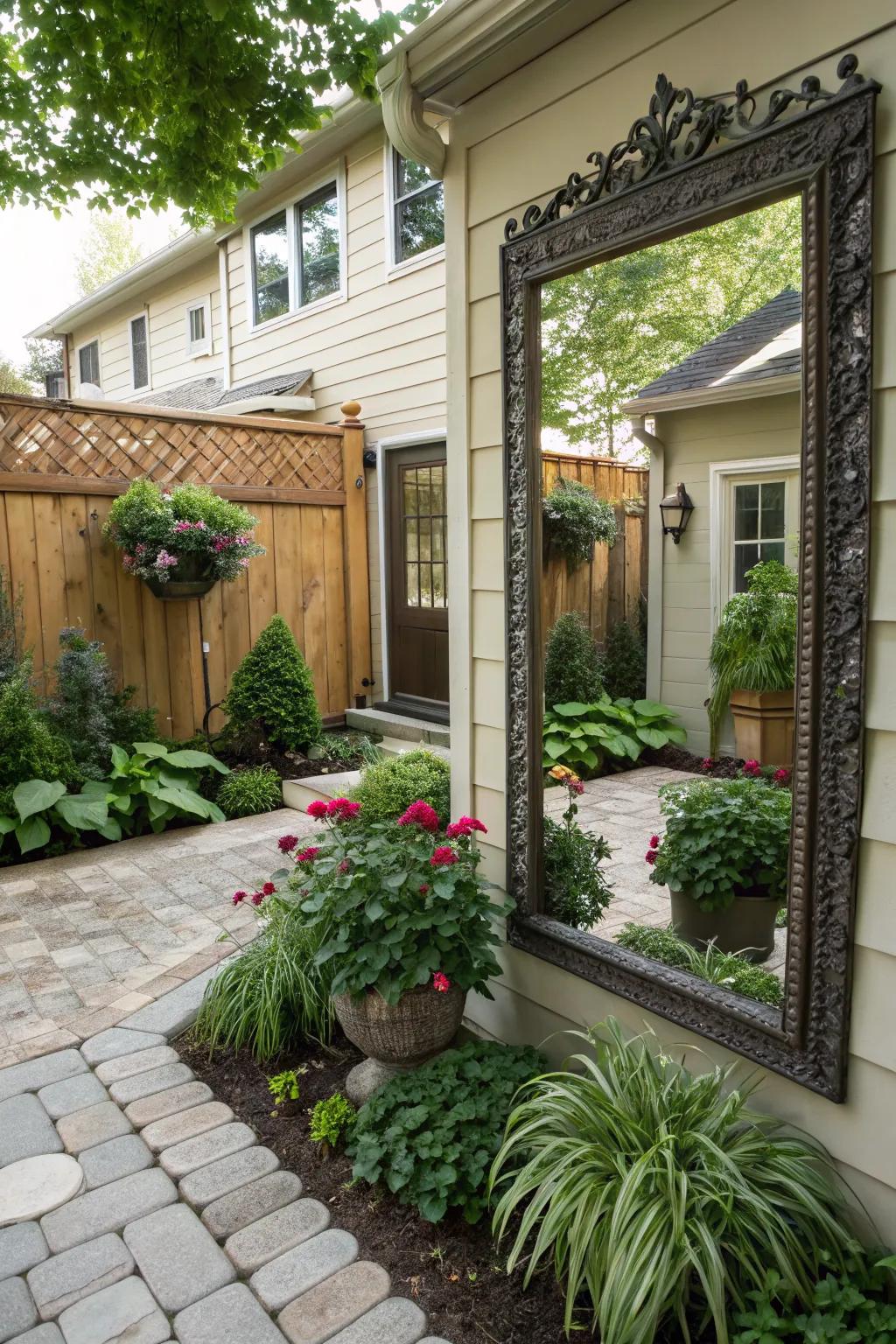 Reflective surfaces create the illusion of more space.