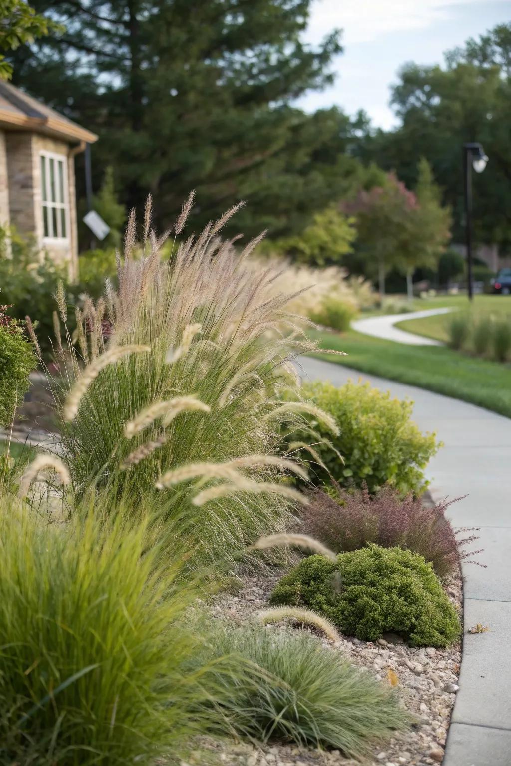 Add texture and elegance with ornamental grasses.