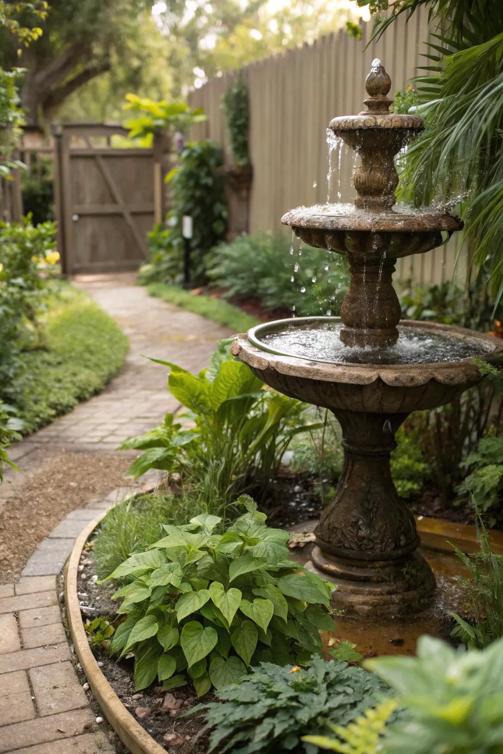 A water feature brings tranquility and charm to your garden.