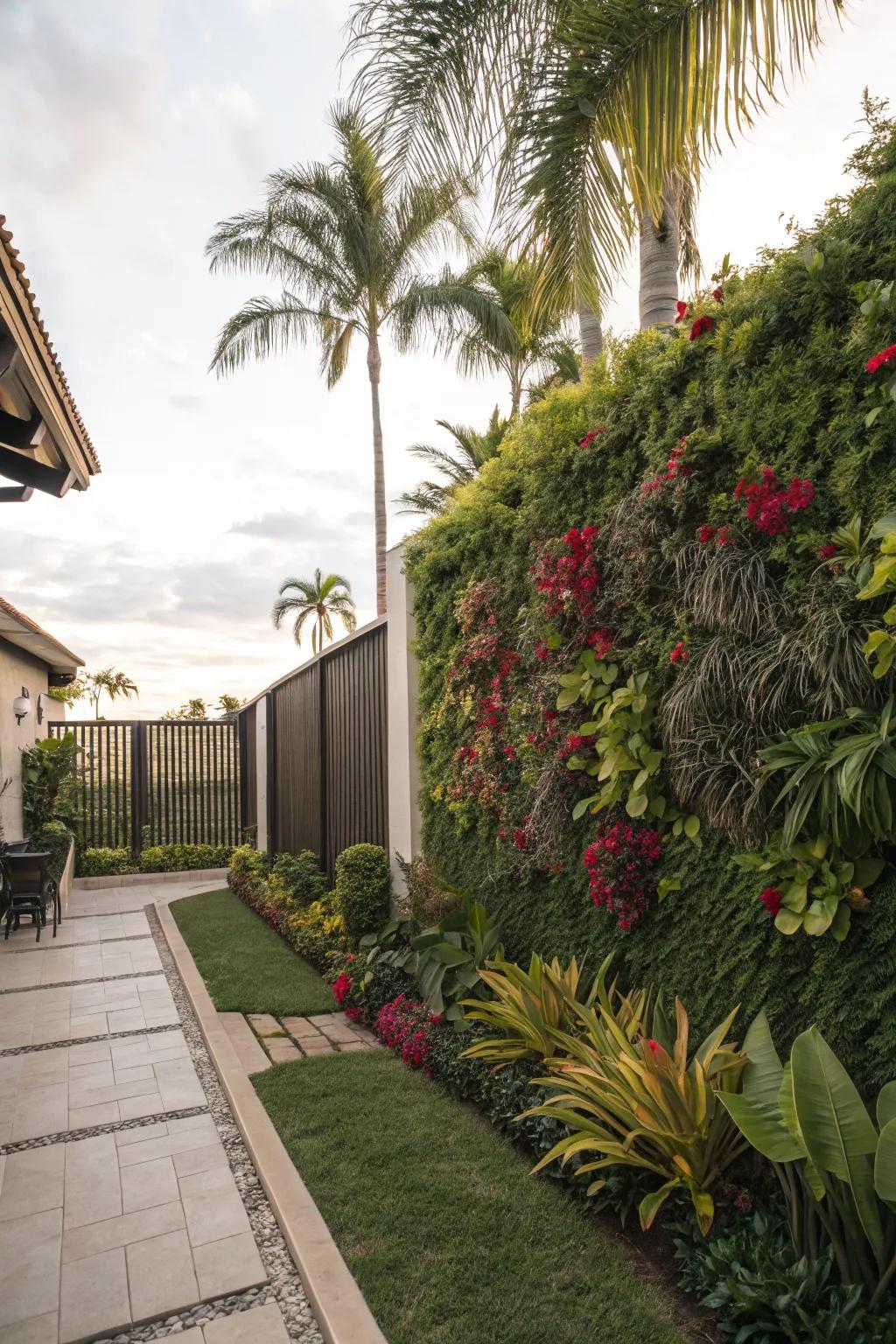 Vertical gardens add depth and greenery to small spaces.