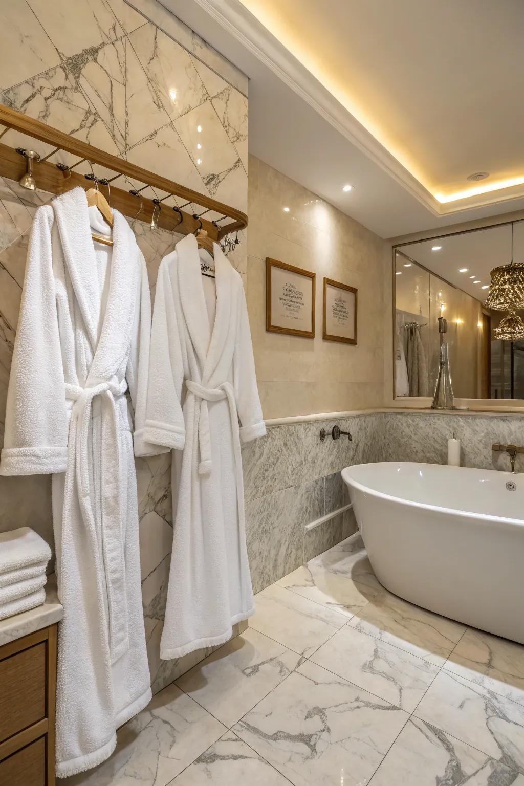 Luxurious textiles enhance the comfort and style of your spa bathroom.
