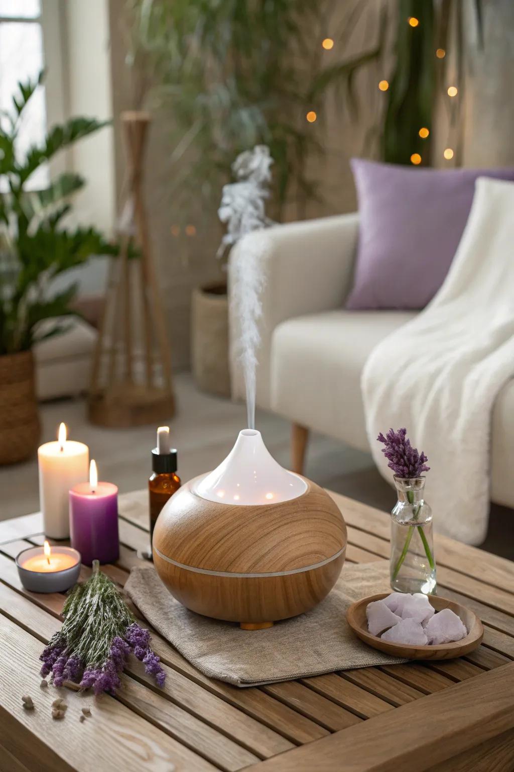 Enhance relaxation with soothing aromatherapy scents.