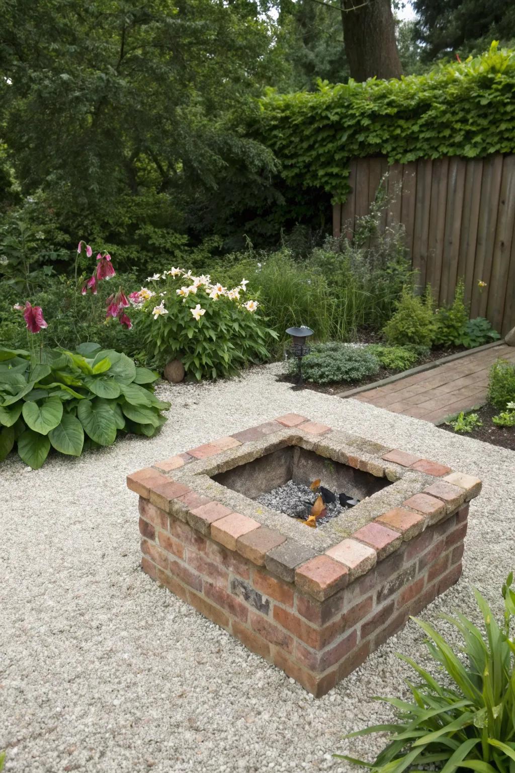 A gravel patio provides a stable and stylish foundation for your fire pit.