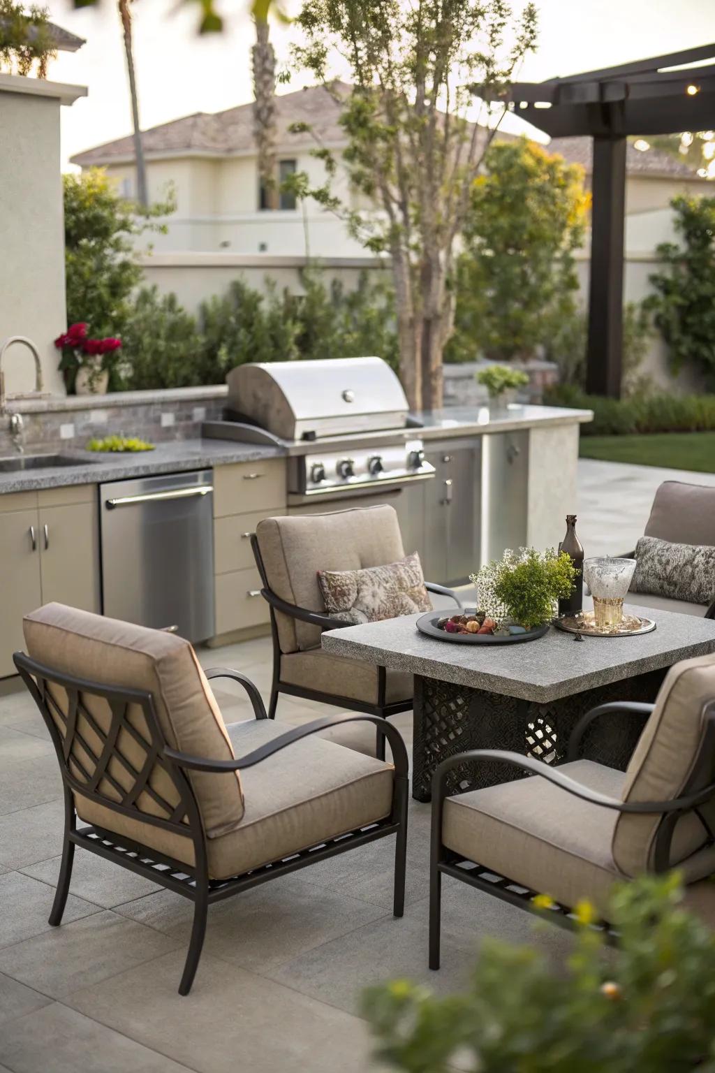 Create inviting spaces with adjacent seating areas.