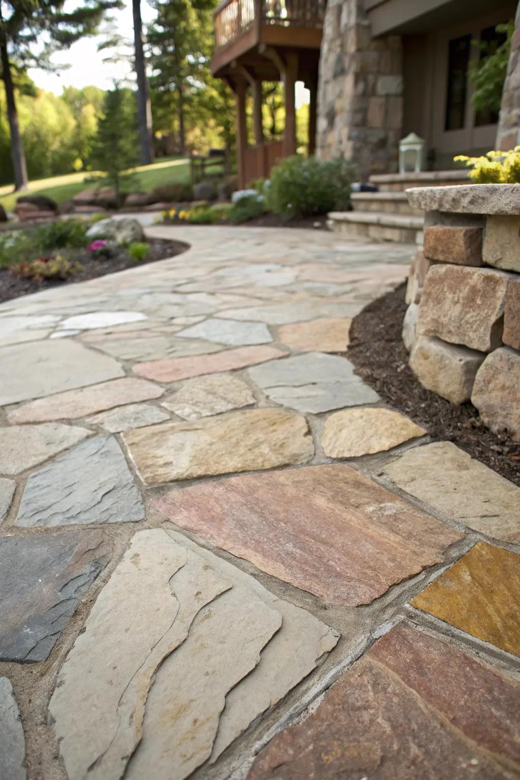 Blend different stone textures for an eye-catching design.