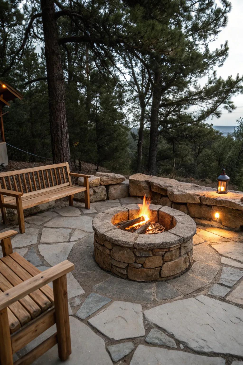 Rustic stone adds an earthy charm to your patio.