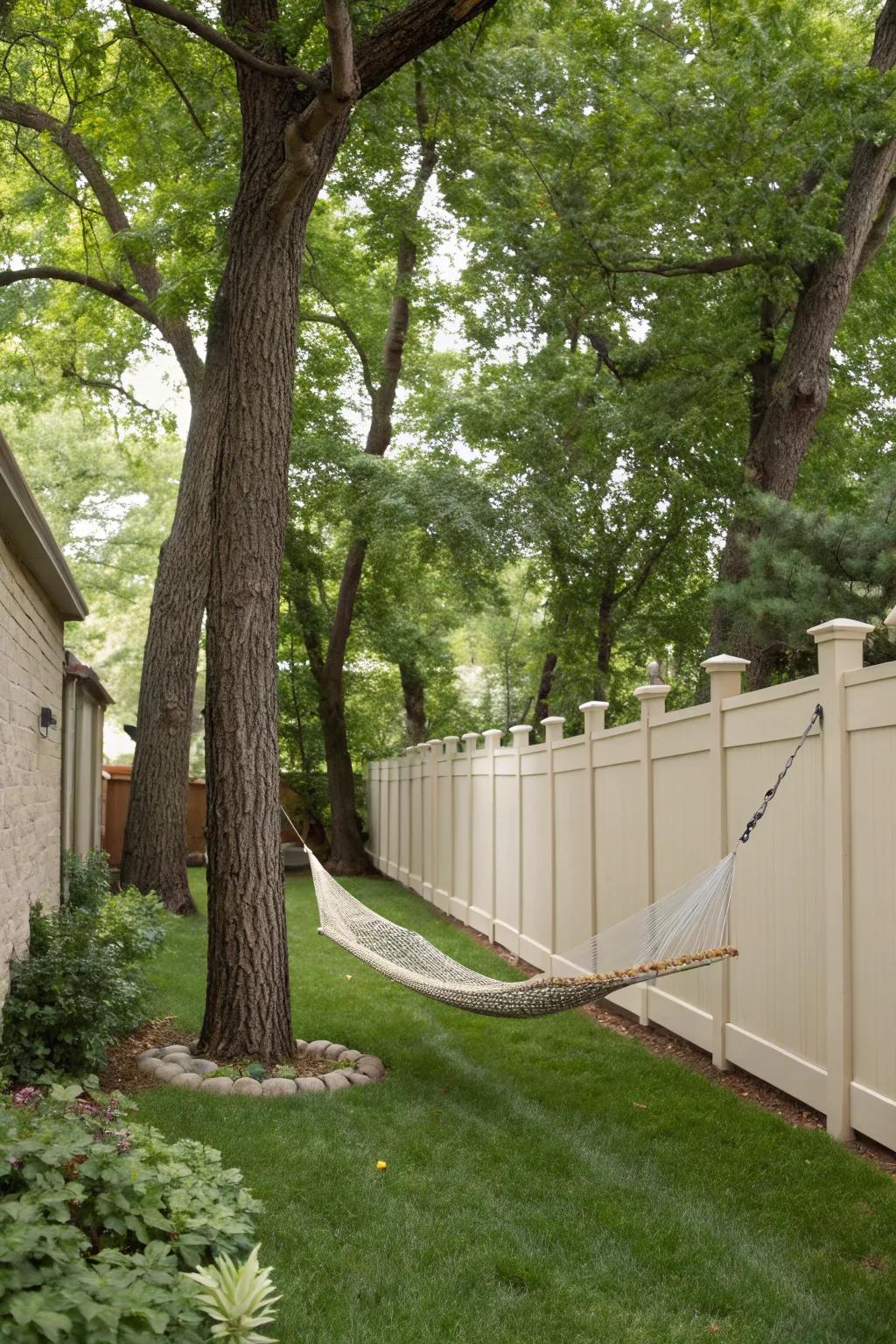 A tall stucco fence ensuring privacy and comfort.