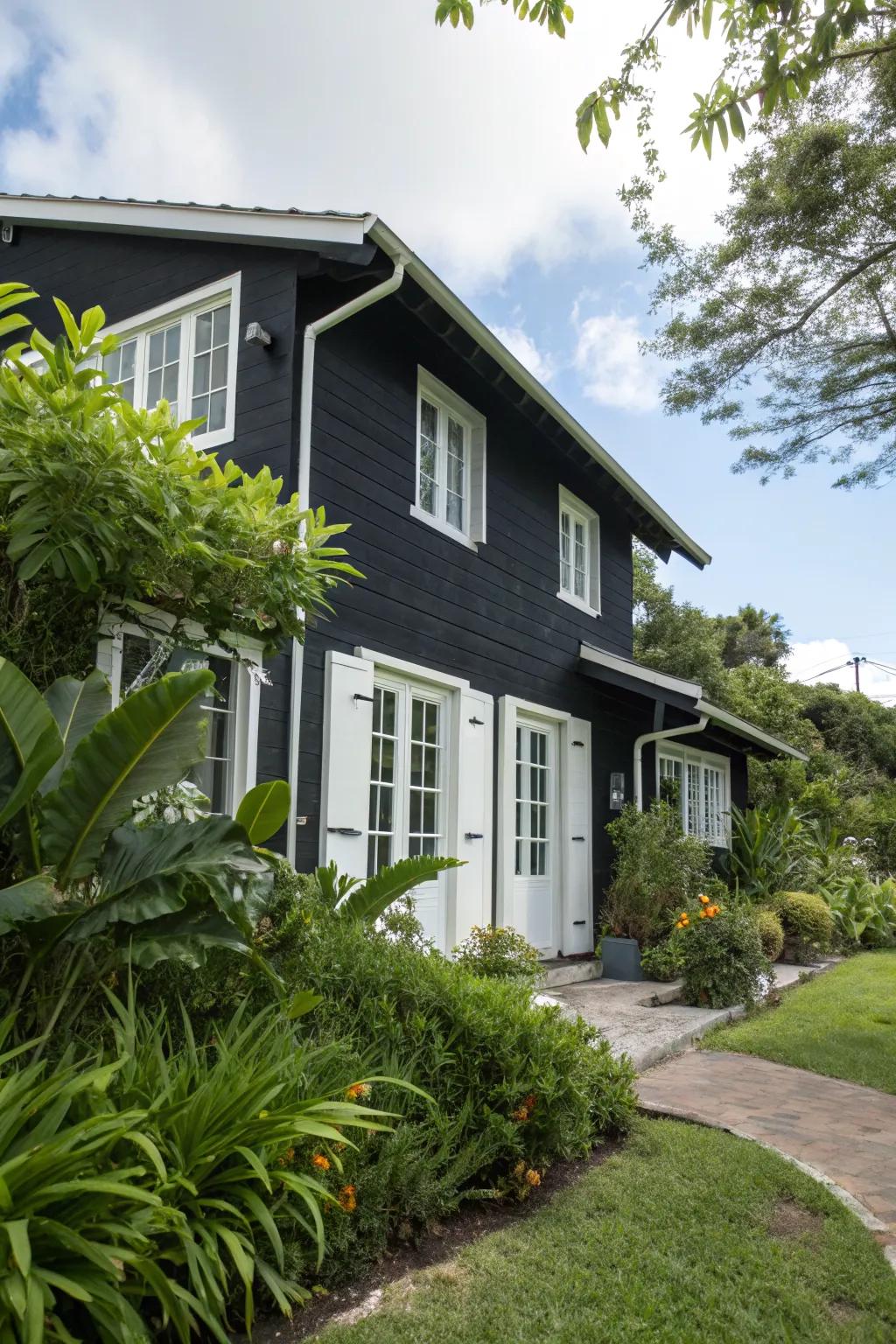 Black stucco offers a dramatic and contemporary style.