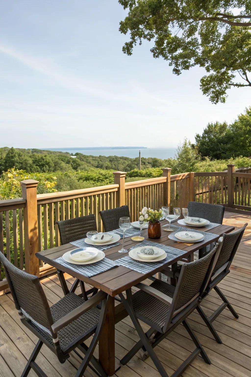 Create a dining area on your deck for al fresco meals.