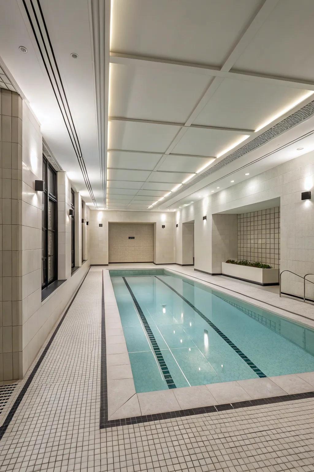 A minimalist design keeps the focus on the pool.