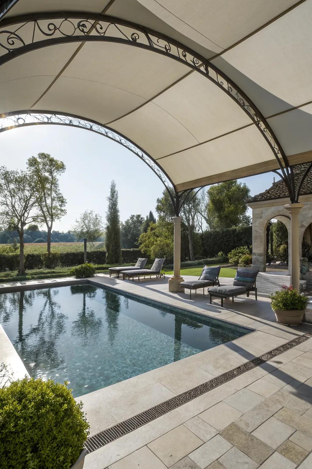 Add architectural interest with graceful arched covers.