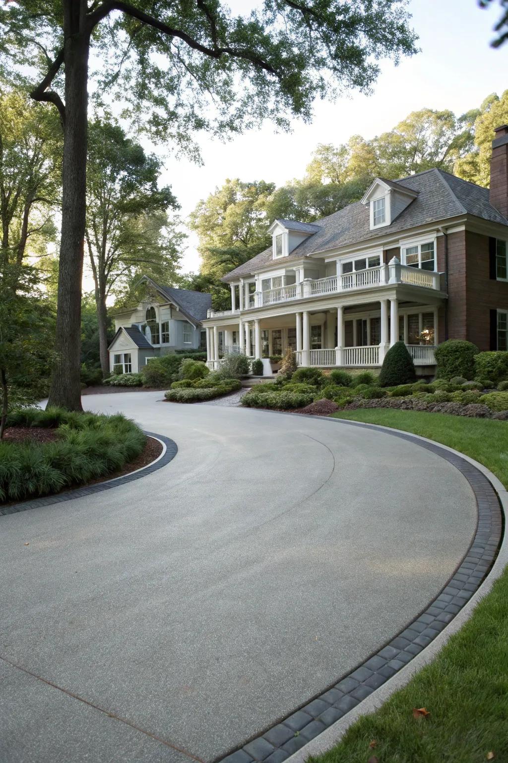 A circular driveway that exudes elegance and practicality.