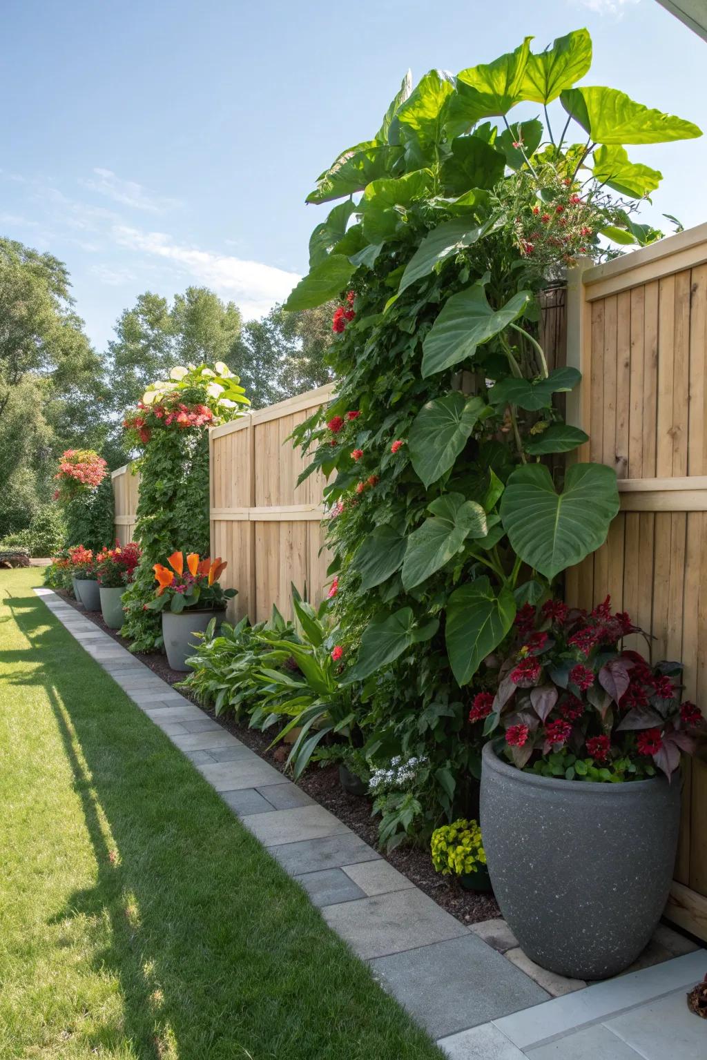 Potted plants offer versatile, natural barriers in outdoor spaces.