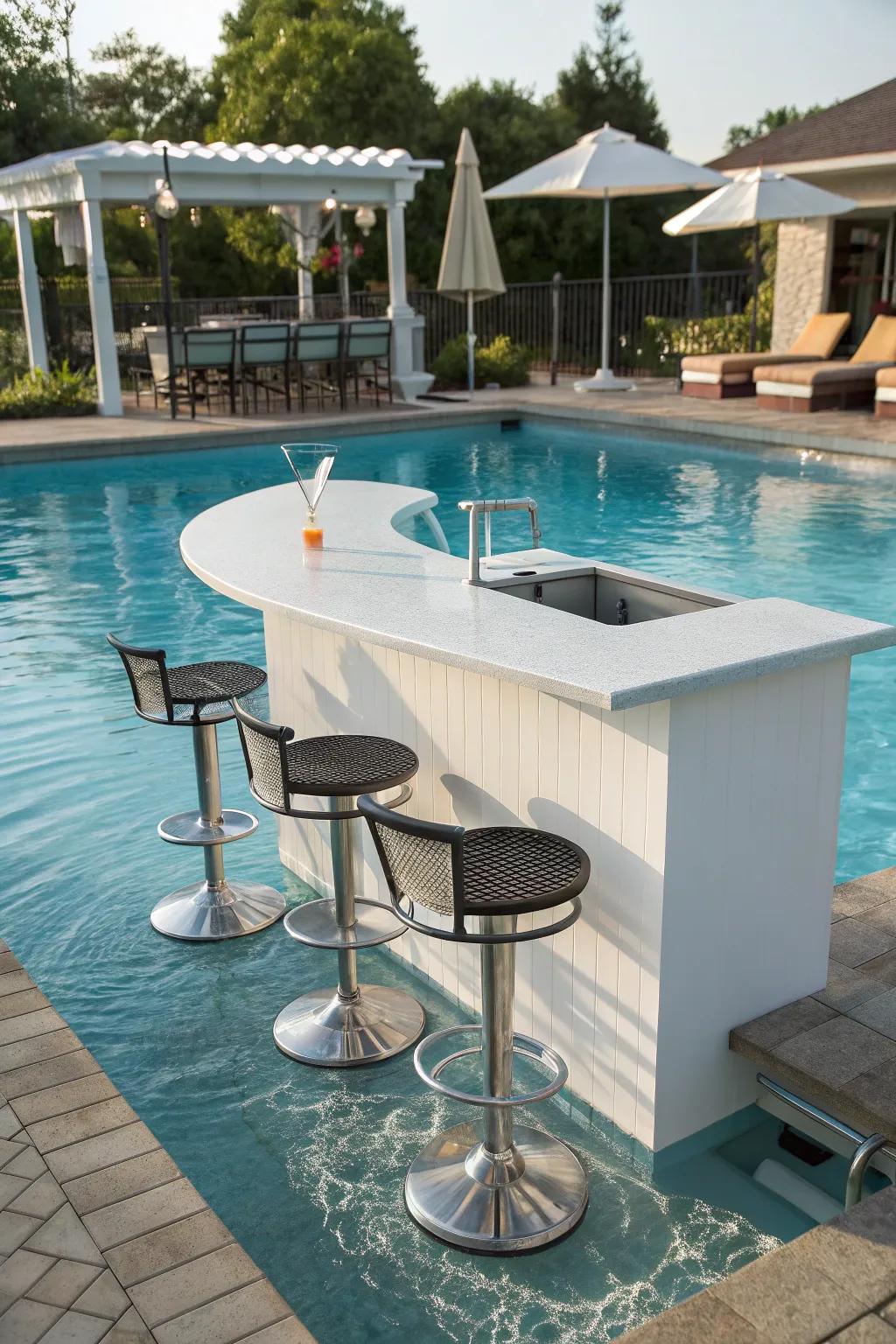 Enjoy refreshments without leaving the pool at a swim-up bar.