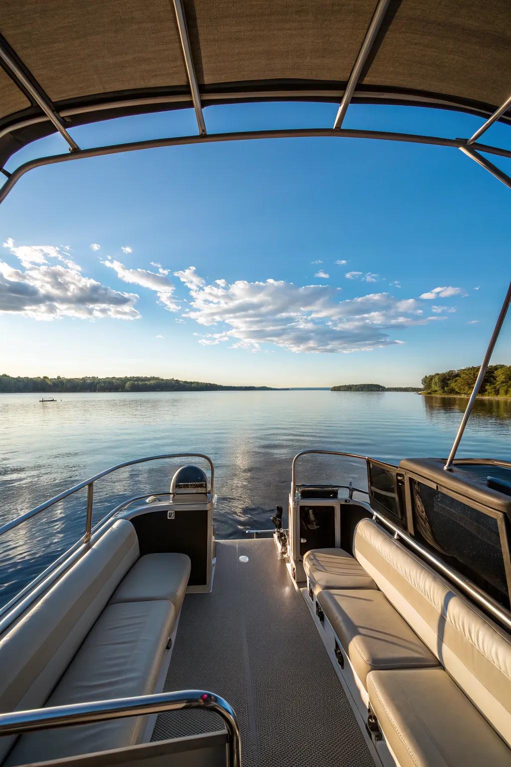 An open-air design enhances the pontoon experience.