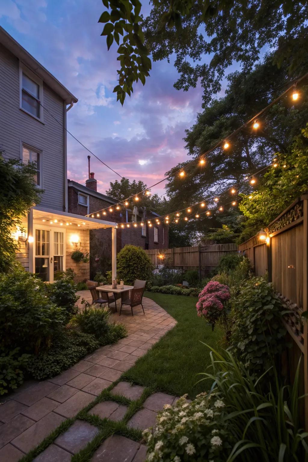 String lights add a touch of magic to your evening gatherings.
