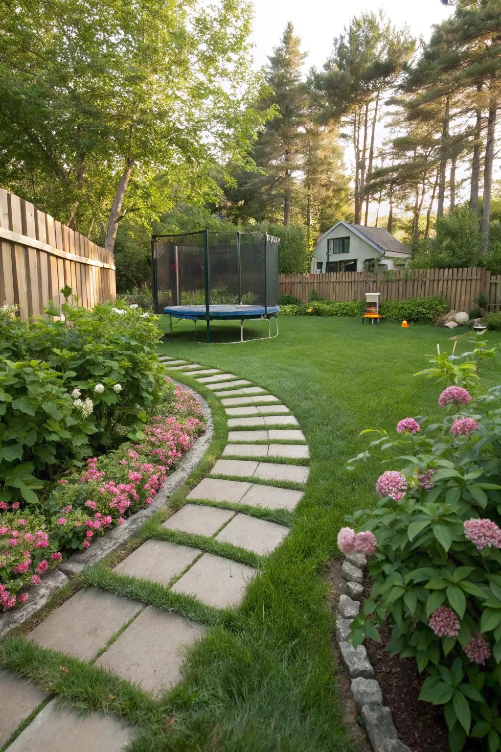 Invite exploration with a beautiful garden pathway.