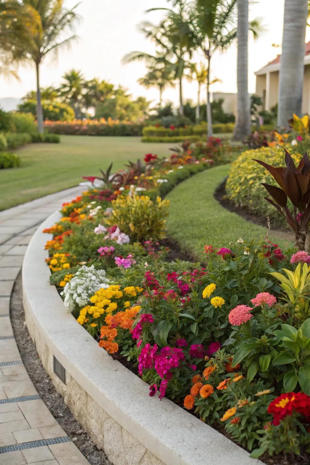 Curved edges create a natural, flowing look.