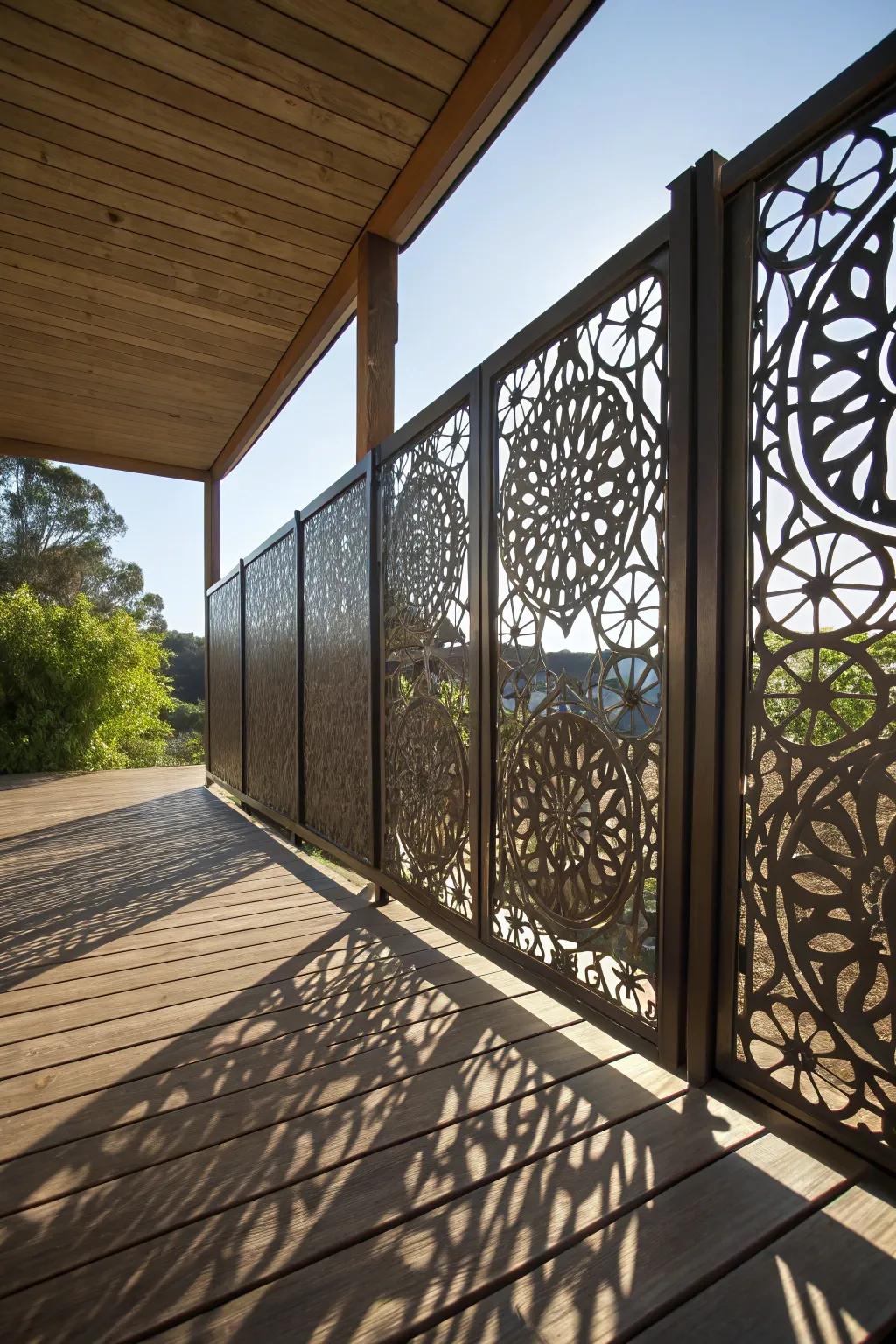 Enhance your under-deck privacy with ornate decorative screens.