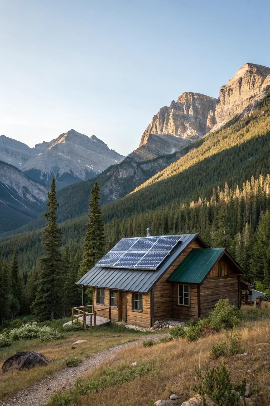Off-grid cabins offer self-sufficiency in stunning locations.
