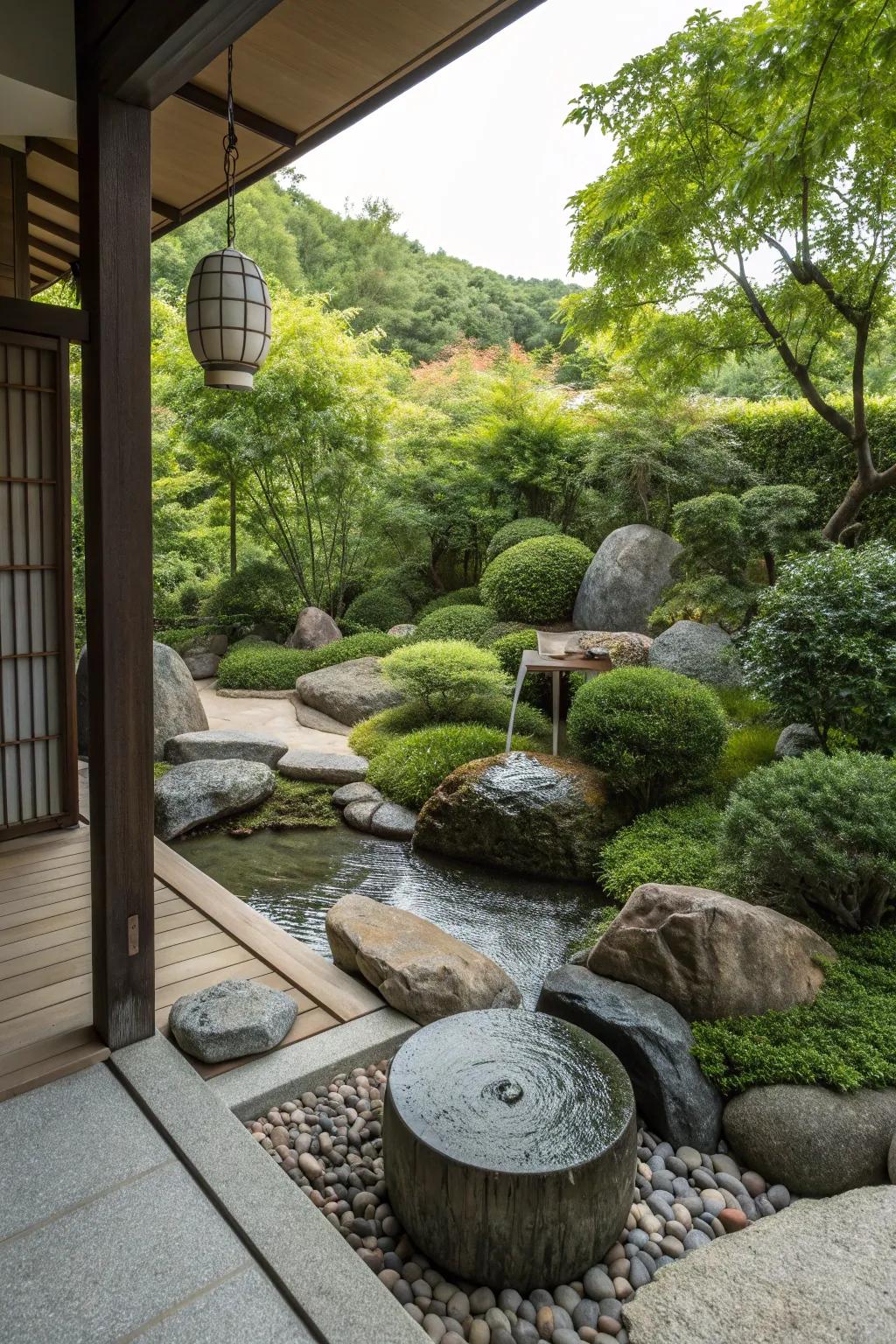 A peaceful Zen corner for reflection.