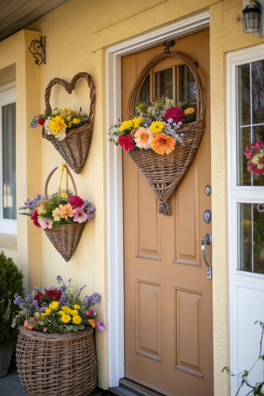 Rustic heart baskets bring sustainable charm to your Valentine's decor.