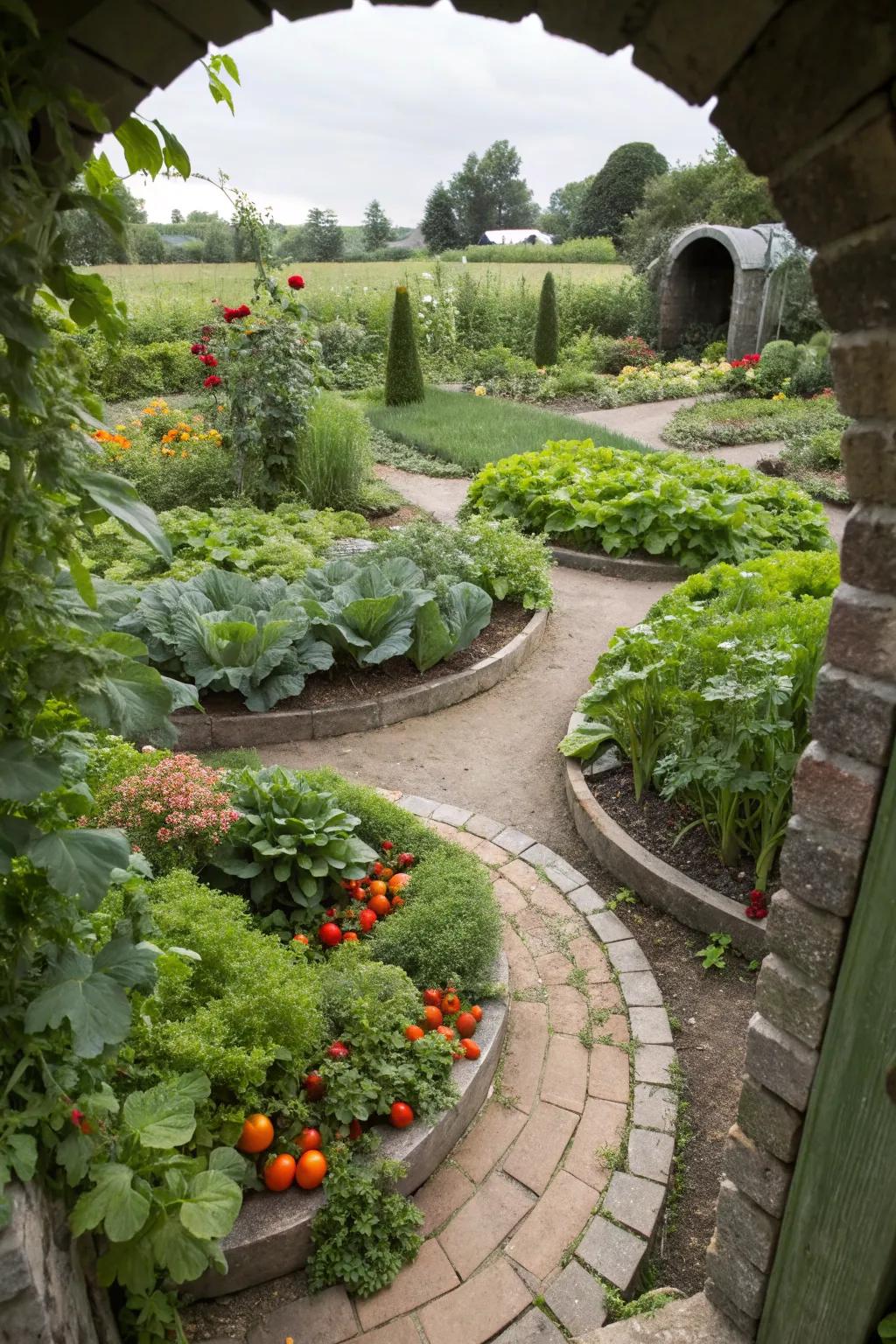 Keyhole gardens optimize space and accessibility in small areas.