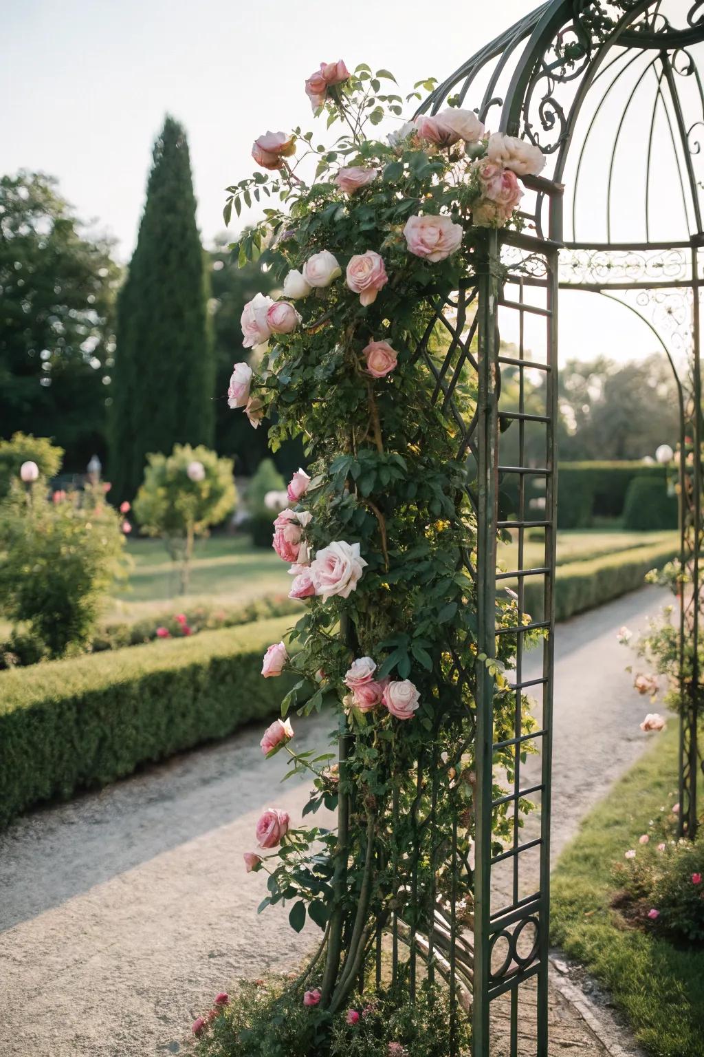A vintage-style trellis adds timeless elegance to your garden.