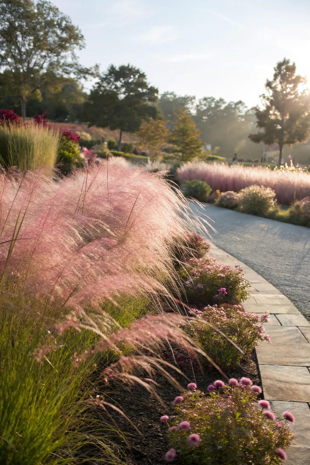 Pink Muhly Grass adds texture and a magical touch to any garden.