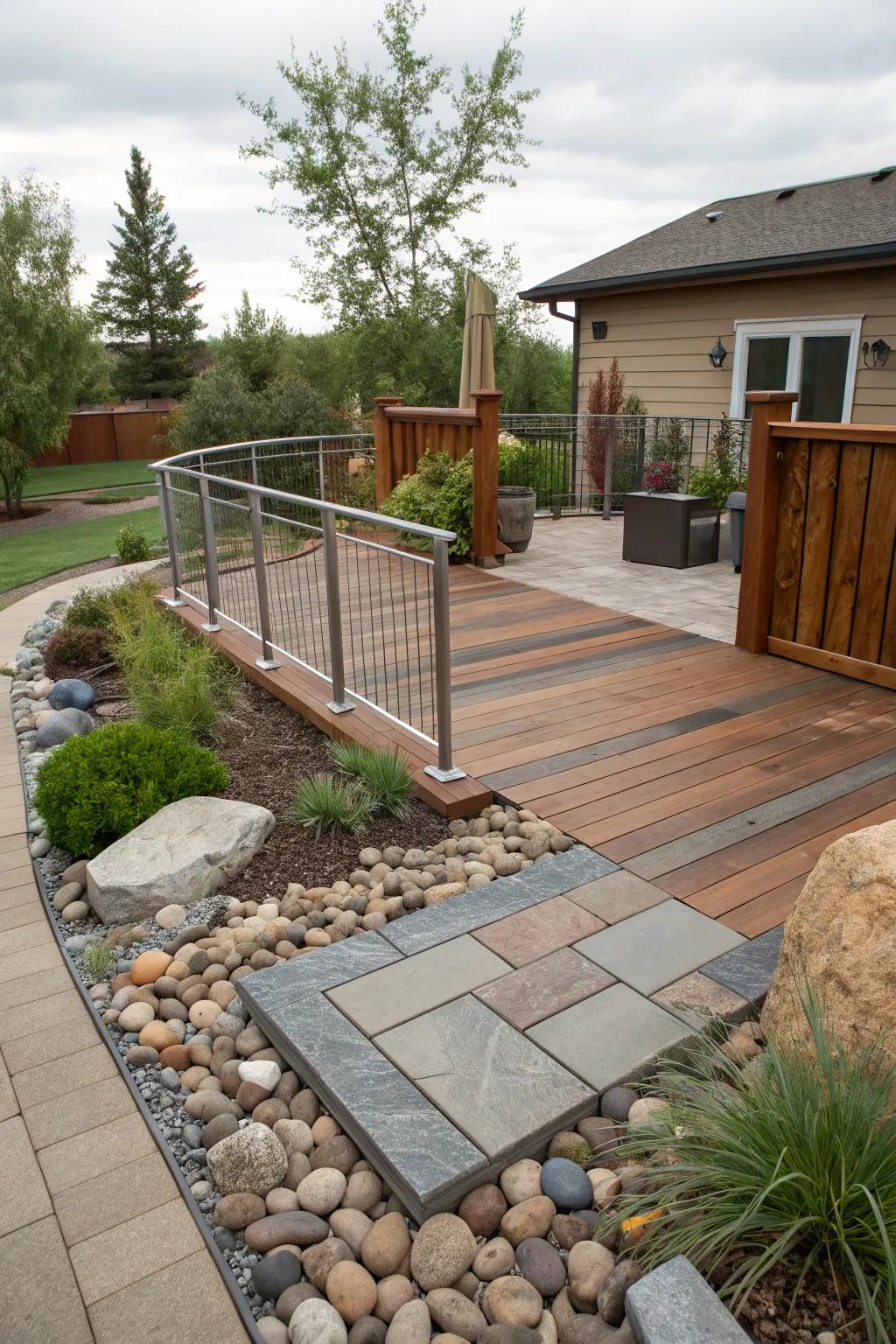 Use a variety of materials to add texture and interest to your patio.