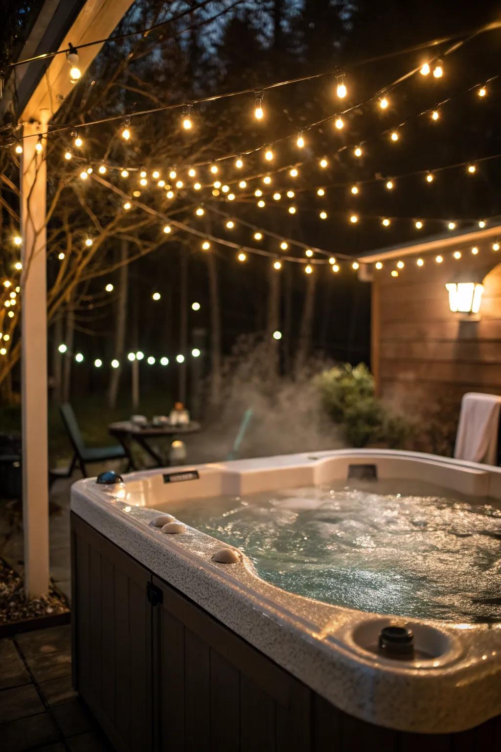 Create a magical night-time retreat with ambient lighting.