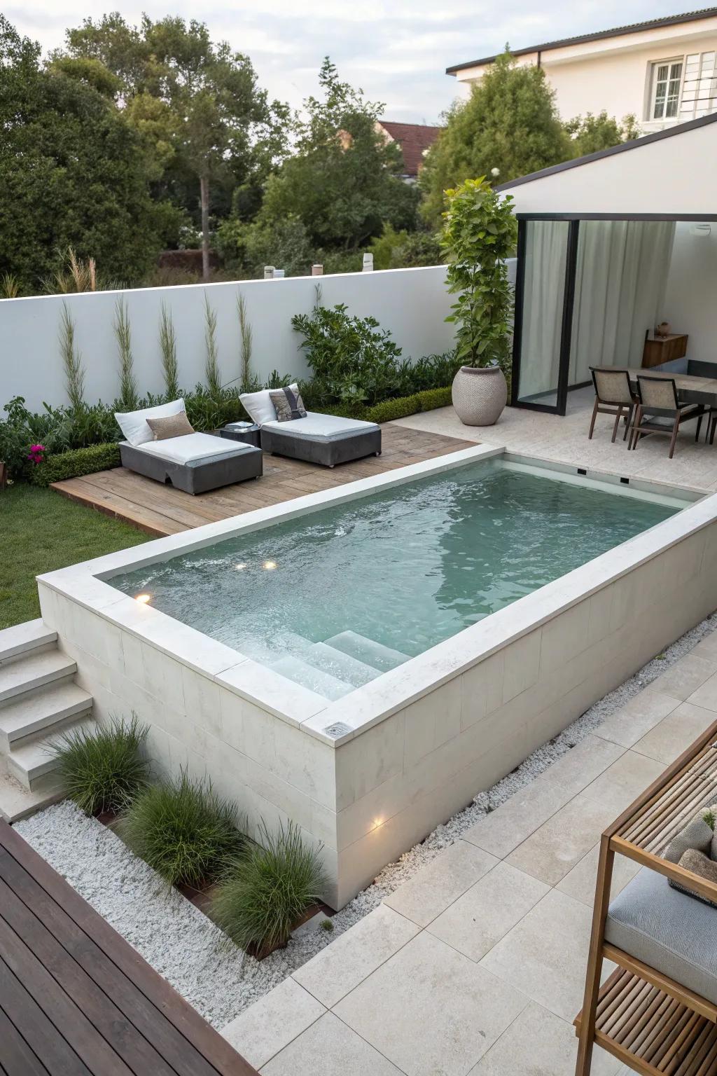 Modern minimalism brings a zen-like calm to your pool area.