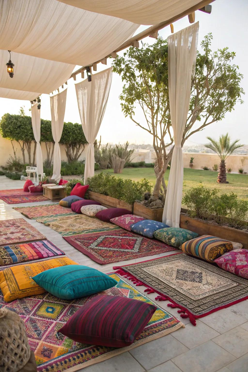 Textiles bring color and comfort to outdoor spaces.
