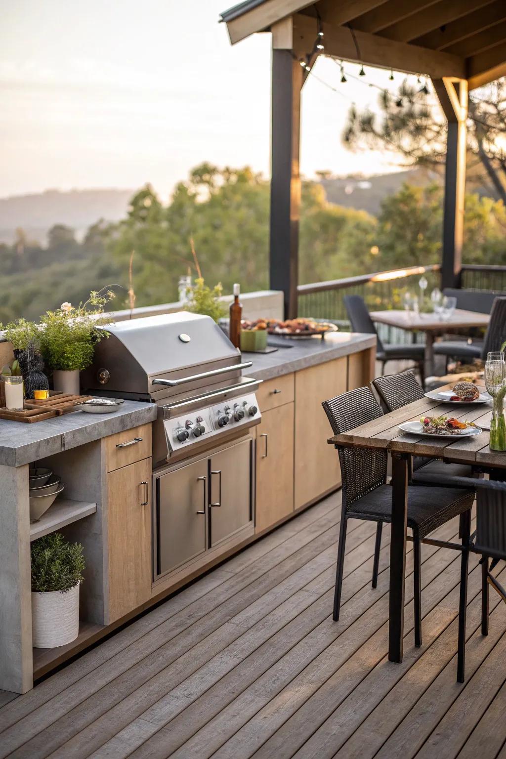 An outdoor kitchen turns your deck into a culinary haven.